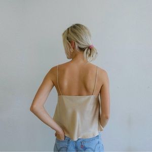 Things Between Elissa Satin Cami 
Color: Shiny Gold / Champagne